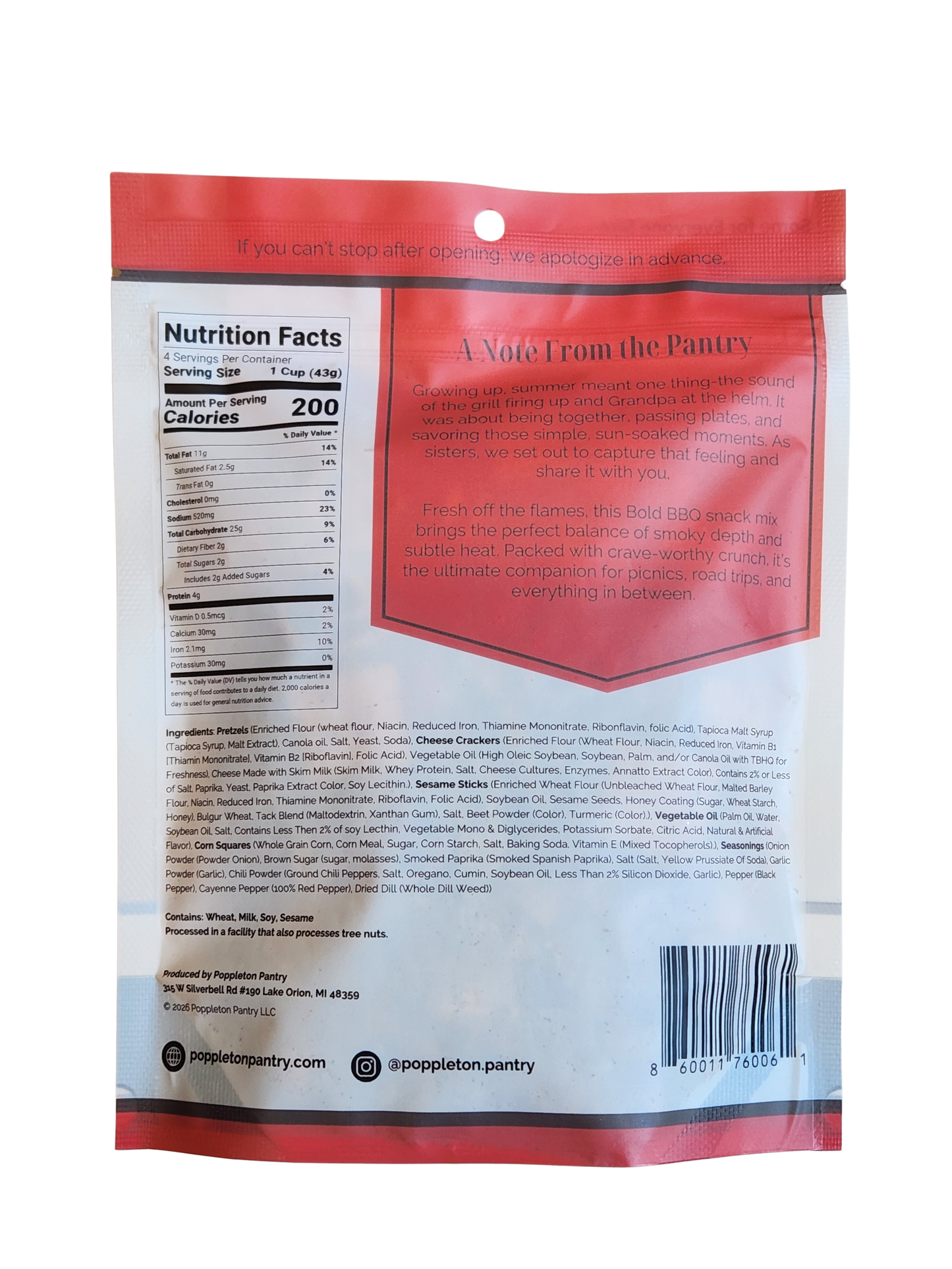 Bold BBQ Snack Mix 6 oz