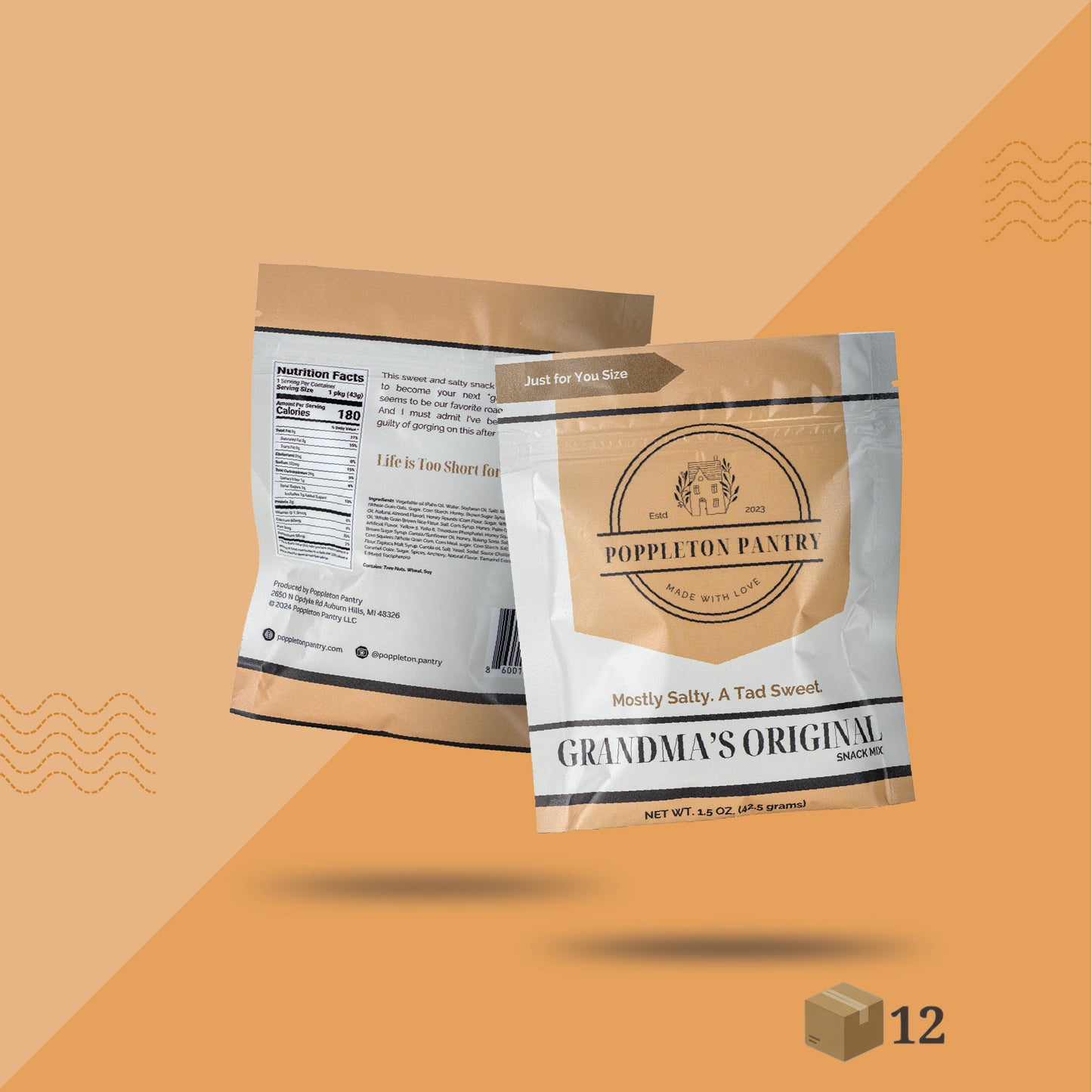 Grandma's Original Snack Mix 1.5oz Case of 12